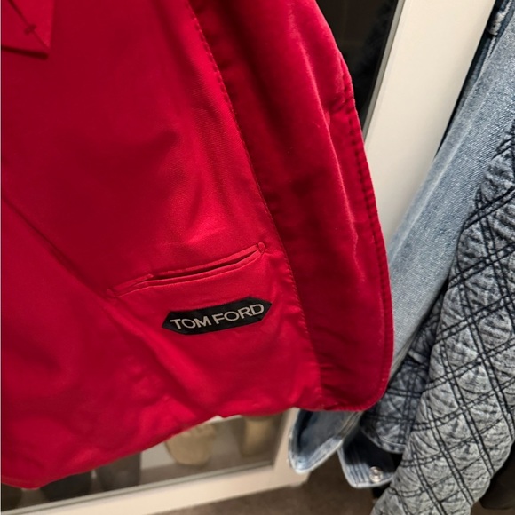 Tom Ford Women's Red/Pink Velvet Blazer - Picture 3 of 8